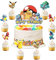 49 PCS Tortendeko Geburtstag Kinder, Kuchen Deko, Happy Birthday Kuchendekoration + Cake Topper Cupcake + Tortenfiguren Kindergeburtstag, Tortendekoration Kinder für Jungen/Mädchen