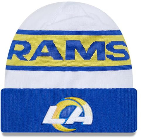 New Era Sideline Tech Strickmütze für Erwachsene, Unisex, offizielles NFL-Team-Farbe, Primär-Logo, kaltes Wetter, LOS ANGELES RAMS, Einheitsgr��e