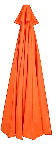 Auvent de Remplacement de Parasol Rectangulaire de Patio, Tissu de Parasol de Remplacement de Parasol Carré de Luxe, Tissu de Parasol de Parasol de Plage Extérieur pour Jardin,(Orange/6 Côtes)