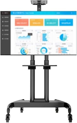 Support TV roulettes, Support TV sur Pied, Meuble TV Mobile sur Pied avec Base Robuste