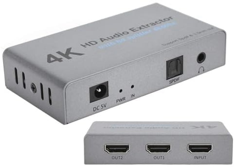 Audio Extractor-Konverter, 4K HDMI zu HDMI Und Audio Extractor-Konverter Mit 1 Punkten 2 Konverter HDMI Audio Extractor-Konverter