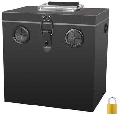 Peastorm 12V Car/RV/Marine Battery Box, Steel Battery Relocation Kit for Lawn and Garden Equipment, Trailer, Jet Skis, Kayak (Group U1 Black)