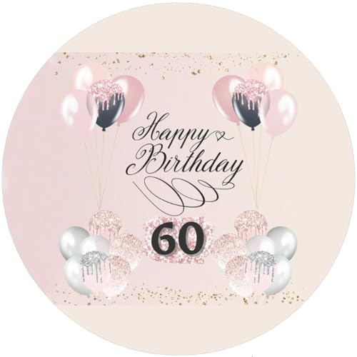 Tortenbild, mit dem Motiv: 60. Geburtstag,Essbares Foto für Torten, Fondant,Tortenaufleger Ø 20cm 60. Geburtstag
