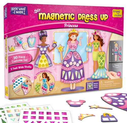 Imagimake DIY Magnetic Dress-Up Princess, Pretend Play Toys for Kids Age 3+