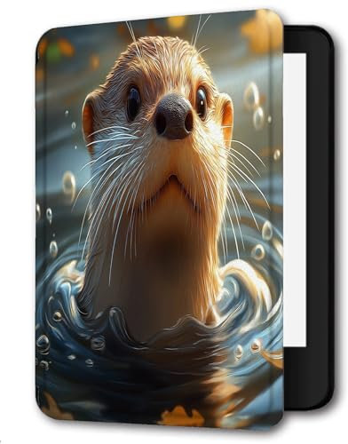 Case for Kindle Paperwhite (5/6/7 Gen,Model: EY21/DP75SDI) The built in eReader Case Multi View Angle Anti Shock Protection Holster,Water Bead Capybara