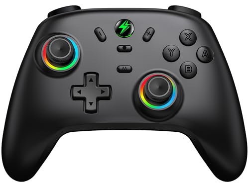 HELLCOOL Switch Pro Controller with Hall Effect Joystick/6-Axis Motion/Turbo/Dual Vibration/RGB/Wake up,Wireless Controller Compatible with Switch/Lite/OLED,Android/IOS