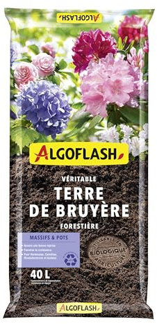 Algoflash Terre de Bruyère Forestière, Utilisable en Agriculture Biologique - 40 L, Marron