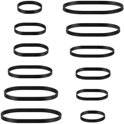 JEYORZY 12 Stück Stark Gummiband, Schwarze Gummibänder 12 Größen von taktischen Gummibändern Heavy Duty Gummiringe, Extra Breite und Dicke Gummibänder Witterungsbeständige Gummibänder für Camping
