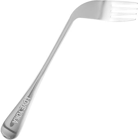 FOYTOKI Tenedor Ángulo Inoxidable Comidas Ergonómico Antideslizante Utensilio Adaptativo Personas Mayores Discapacitados