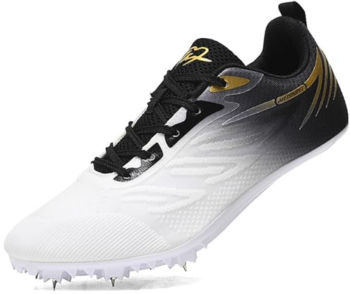 SDEQA Zapatillas de Atletismo con Clavos para Hombre, niño, niña y Joven, para Correr, Sprint, Transpirables, Antideslizantes, Profesionales, para Carreras y Saltos