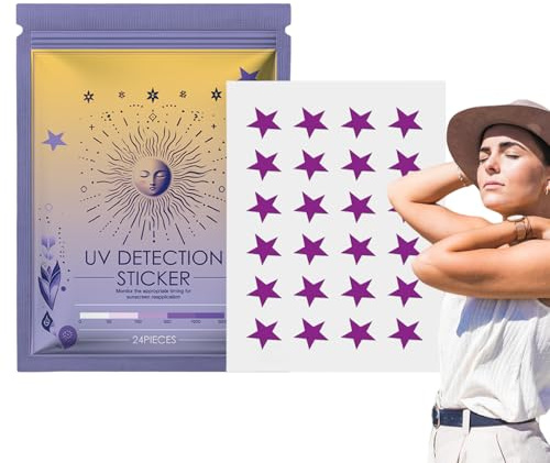 MLqkpwy UV Stickers | Sunscreen Stickers Reapply Reminder | Broad-Spectrum Face Sunblock Patches, Waterproof Personal Care Products for Daily Pool Beach Travel