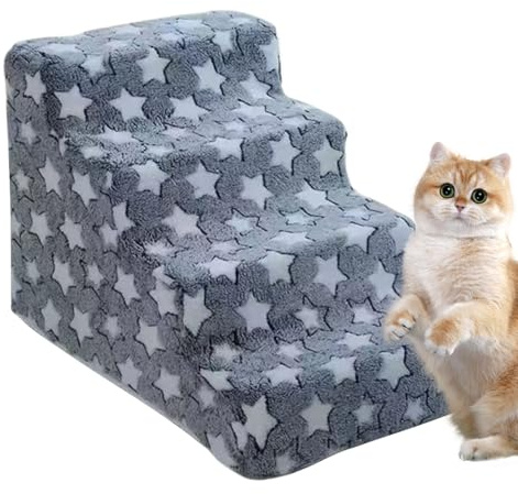 SVCEQZE Hundetreppe, ältere Katzen-Rampe, rutschfeste, abnehmbare Haustiertreppe für Wohnzimmer, Arbeitszimmer, Schlafzimmer, Fahrzeug, Fensterbank, Bett, Couch, Welpen, Kätzchen