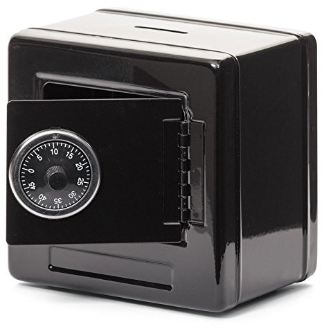 Metal Safe Money Box Black