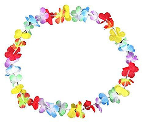 Schramm® 10er Pack Blumenketten Multicolor Bunt Blumenkette Hawaiikette Hawaiiketten