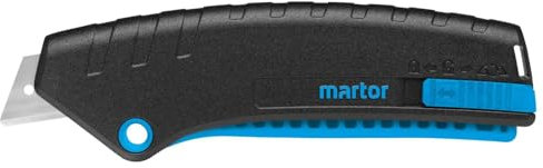 MARTOR Coltello di sicurezza con rientro lama, SECUNORM MIZAR, cutter professionale, leggero, plastica, per destrorsi e mancini, logistica, certificato GS