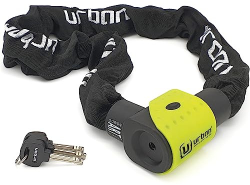 Urban Security 10K170 Motorradschloss Kettenschloss Motorrad Escooter Roller Schloss Motorrad Schloss Kette Motorroller Schloss Motorrad Moped Schloss E Roller Schloss mit Zulassung ART3, Ø10, 170cm