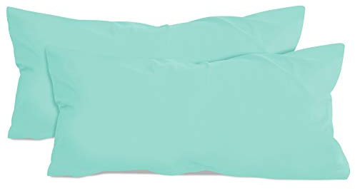 npluseins 2er Pack Baumwoll Kissenbezug - Jersey - viele Farben 1331.1812, ca. 40 x 80 cm, Mint