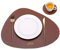 VIVENS Set da tavola 43 x 34 cm, set da tavolo e sottobicchieri in pelle PU, set da 2, set da tavolo antiscivolo resistente, colorato lavabile impermeabile (marrone)
