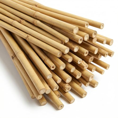 bellissa Bambusstäbe Rankhilfe Bambusstangen 20er-Set Bambusholz 180 cm | Pflanzenstütze für Rankpflanzen, widerstandsfähige Pflanzstäbe aus Holz für Garten & Balkon