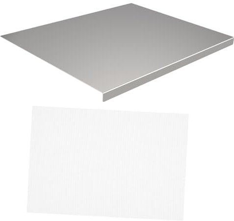 Cabilock Tabla de cortar de acero inoxidable para encimera, 40 x 30 cm, de metal, para pasta, desayuno, verduras, frutas, utensilio de cocina, restaurante en casa