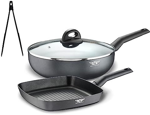Prima Collection Black Set Wok e Bistecchiera e Pinza Smart