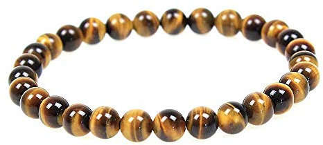 MJDCB Bracelet Oeil Tigre Jaune Naturelle 6mm Perle Pierre de Protection Puissante