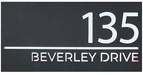Print Maniacs Personalised House Sign – UK Made Large 3D Door Number Plaque, Laser Cut Custom Address Sign, 100% Genuine Perspex Acrylic, Premium House Number Plate, (Matt Anthracite Grey, 20x40cm)