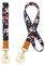 IOPJLK Lanyard Umhängeband mit Metall Ring und Leder, Umhängeband Schlüsselband und Wristlet Umhängeband, Schlüsselband zum Umhängen für Schlüssel, Mobile Handys Telefon, Charms(Färberdistel)