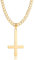 HSWYFCJY Kreuz kette Herren Kreuzkette Vergoldete Gold Edelstahl umgekehrtem Anhänger mit Kreuz Halskette für Männer Christliches Kreuz Halskette 24 Inches