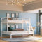Panana Bunk Bed with Ladder, Single Bed and Double Bed Set,Triple Sleeper Bed Frame, White, 11-Type