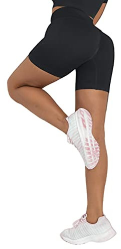 Merlvida Damen Scrunch Butt Sport Shorts Seamless Gym Leggings High Waist Kurz Hose Push Up Sporthose Blickdicht Radlerhose für Biker Yoga Fitness Workout