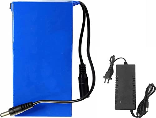 Batterie au Lithium, Batterie DC 12V Batterie au Lithium Rechargeable Batterie polymère Alimentation en Veille avec Chargeur (38000ma)
