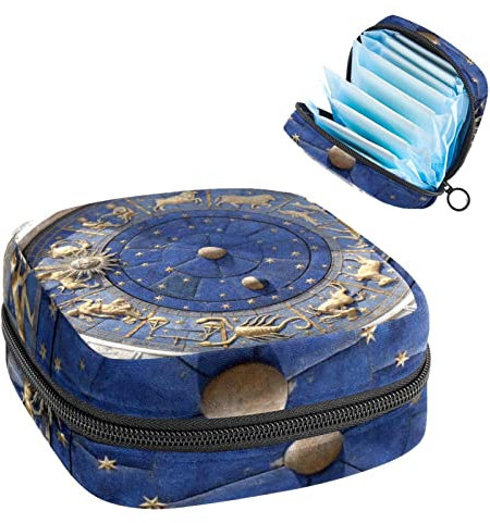 Uhr Venedig Architektur Denkmaler Period Tasche tragbar Tampon Aufbewahrungstasche für Damenbinden, Mehrfarbig, 4.7x6.6x6.6 in/12x17x17 cm