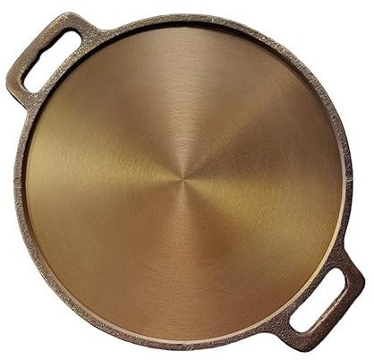 Generic Super Smooth Pre-Seasoned Cast Iron Dosa Tawa 12 inch (30cm) with 2 Side Sturdy Cast Iron Handles, Brown, LPG & Induction Friendly, EQSZ-KS-FEB-2220140222344
