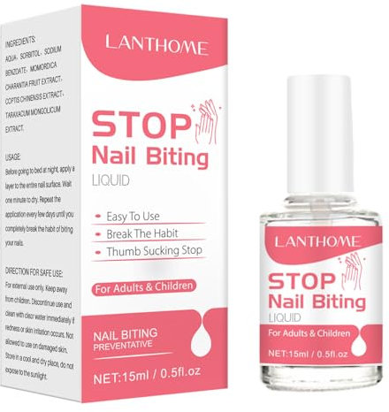 Anti Nail Biting Polish - Stop Biting Nails - Nail Biting Prevention - Stop Nail Repair Clear Varnish - Discourages Nail Biting and Thumb Sucking For Children and Adults