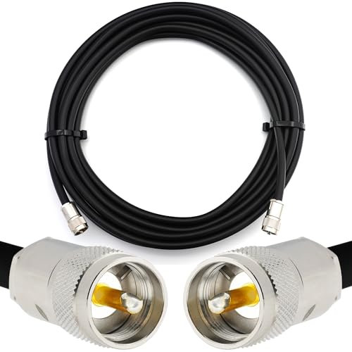 RANGEFUL 15m PL259 a PL259 Cavo coassiale CB UHF RG213 — UHF Maschio a Maschio prolunga coassiale 50 Ohm — per HAM, Radio CB, UHF Antenna, Misuratore SWR, Radioamatore, RF a onde corte
