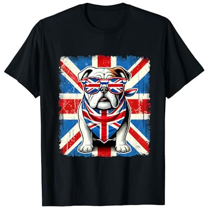 Union Jack Flag British Kids UK Flag England Bulldog T-Shirt