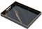 Serving Tray, Marble Plastic Food Trays for Eating on Lap Decor Coffee Tray with Handles Rectangular Non-slip Candle Plate, 40x30x4 cm Large Drinks Platter for Kitchen/Living Room/Bedroom/Party