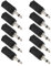 ECSiNG 10 pezzi da 3.5 mm mono a stereo da femmina a maschio per cuffie 2in1 per cuffie per telefoni cellulari e cuffie per computer (nero)