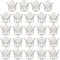 sourcing map 24Pcs Mini Crown Cake Toppers, Alloy Queen Princess Little Silver Crown Tiara Cupcake Heart Shaped with Pearl Rhinestone for Birthday Cake Decor Wedding Party, Heart Crown