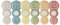 Tognana Caledona, servicio de platos de 18 piezas para 6 personas, porcelana, multicolor.