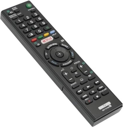 Telecomando universale di ricambio per TV Sony Premium, funziona con tutti i televisori Sony (LED, LCD, plasma), ideale come ricambio per TV con le stesse funzioni, telecomando Sony, nero (confezione