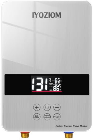 Calentador de agua eléctrico sin tanque de 6,5 KW, calentador de agua caliente instantáneo de 240 V para cocina y fregadero, tecnología automoduladora, protección contra sobrecalentamiento,