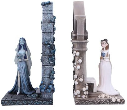 Nemesis Now Serre-livres Emily et Victoria de la mariée cadavre, objets de collection du film gothique, licence officielle Tim Burton Merchandise