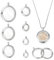 nbeads 7 Stk. 7 Größen Erinnerung Medaillon Anhänger, Edelstahl Foto Charms Flacher Runder Schwebender Charme Braut Hochzeit Bouquet Charms für Schlüsselanhänger Halskette Armband Schmuckherstellung