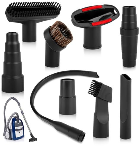 9 Stück Staubsauger Düsen Set 32-35 mm Staubsauger,Staubsauger Aufsatz Universal,Zwei-in-Eins-Flachsaugkopf, Polsterdüse,Matratzendüse,Fugendüse,Langem Flachsaugkopf, für Auto-Staubsauger
