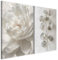 murando - Wandbilder XXL Set Weiße Pfingstrose 120x90cm 2 Teilig je 60x90cm Collage 2er Leinwandbild Groß Wanddeko Wohnzimmer Wanddekoration - Skandinavischer Wohnstil Weiß Beige b-H-10207-b-a