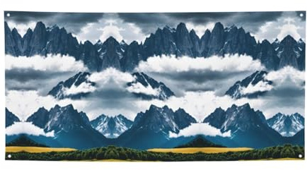 Vielseitiges Party-Banner, Landschaft mit Bergen und Wolken, beste Banner für Veranstaltungen, Geburtstagsparty-Dekorationen