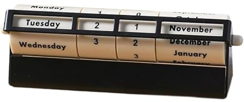 Tubayia Tischkalender, drehbar, kompakt, dekorativ, modern, für Zuhause, Büro oder Arbeitszimmer, Geschenkidee (Schwarz)