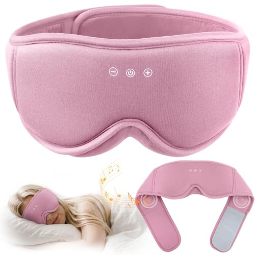 LOVE EYE Bluetooth Schlafmaske für Seitenschläfer, ultraflache Kopfhörer | Premium Bambus-Baumwolle | Verlängertes Design | Hochwertiger Klang | Waschbar | Atmungsaktiv | 16 Std. Akkulaufzeit